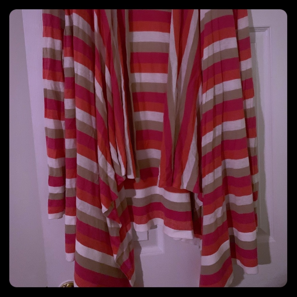 Lane Bryant hot pink stripe sweater light Weight